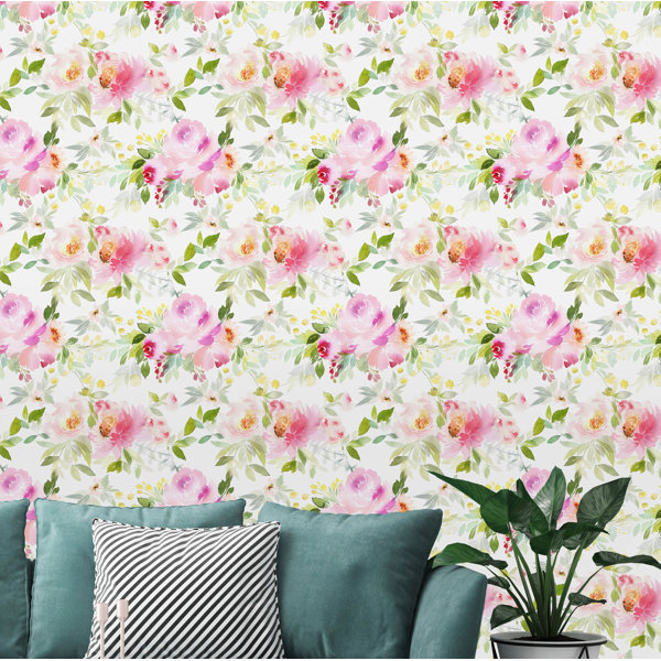 Wildon Home® Poquoson Peel & Stick Floral Roll Wayfair